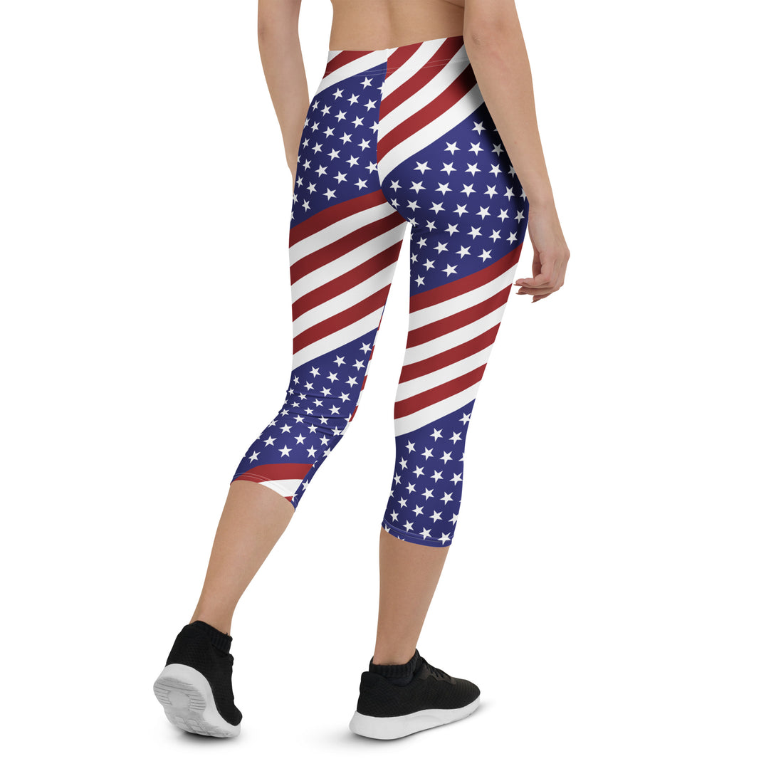 Diagonal Glory American Flag Capris