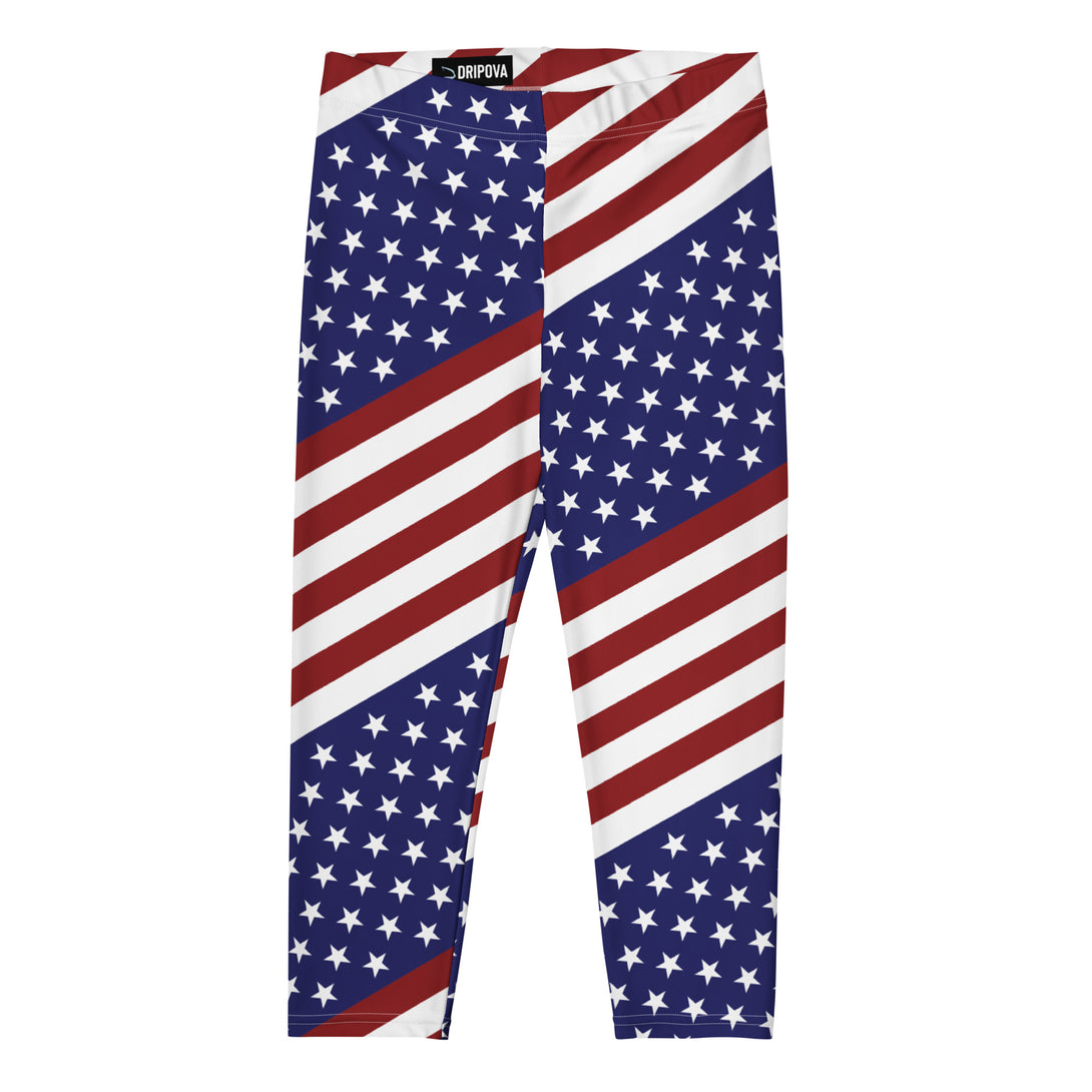 Diagonal Glory American Flag Capris