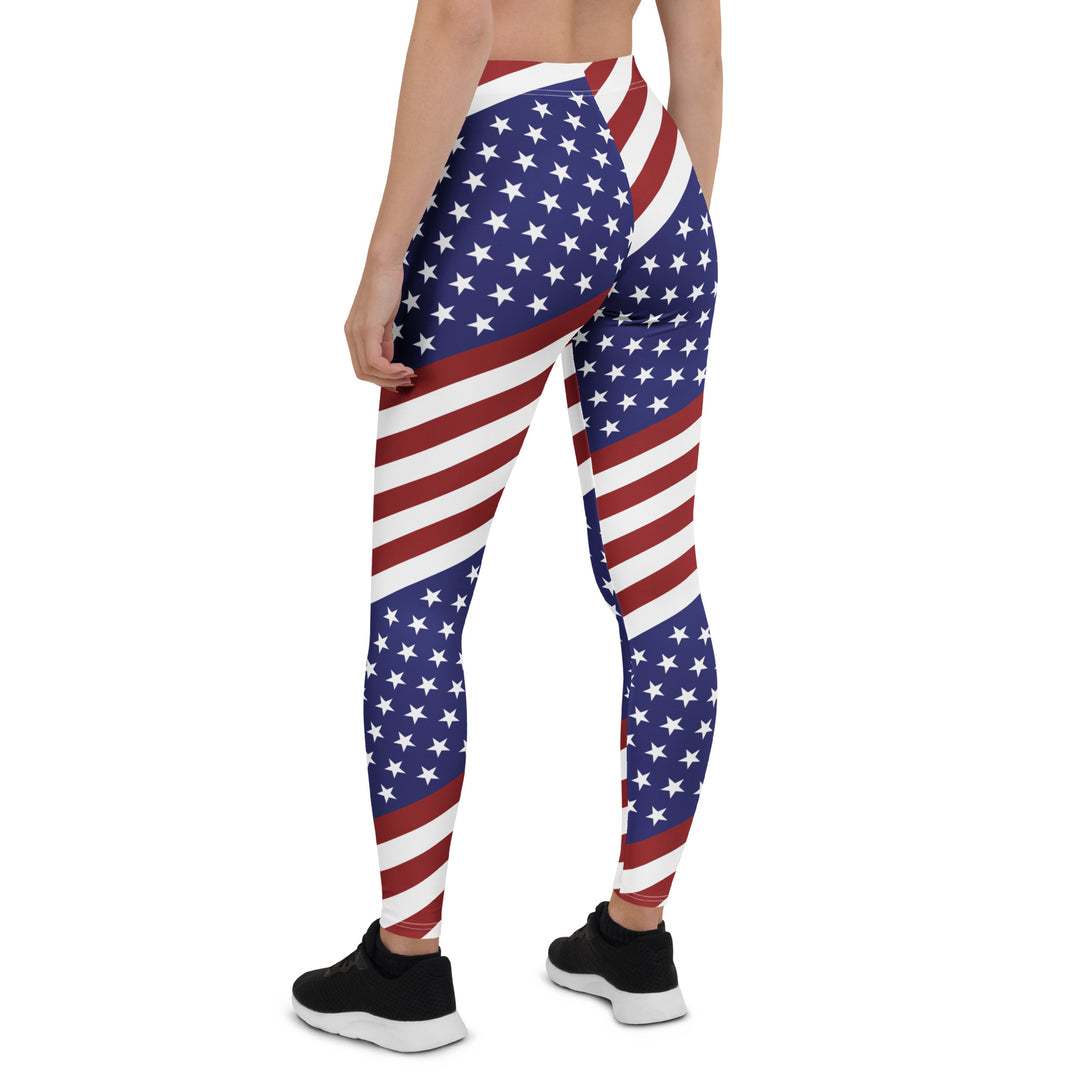 Diagonal Glory American Flag Leggings