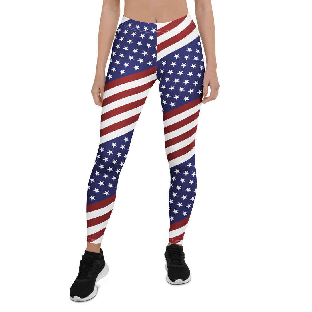 Diagonal Glory American Flag Leggings