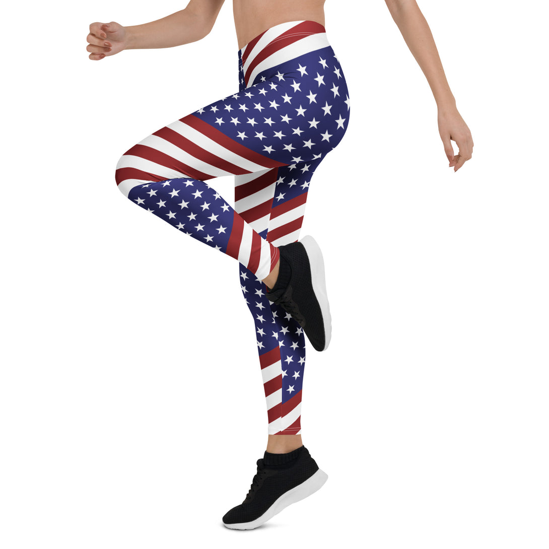 Diagonal Glory American Flag Leggings