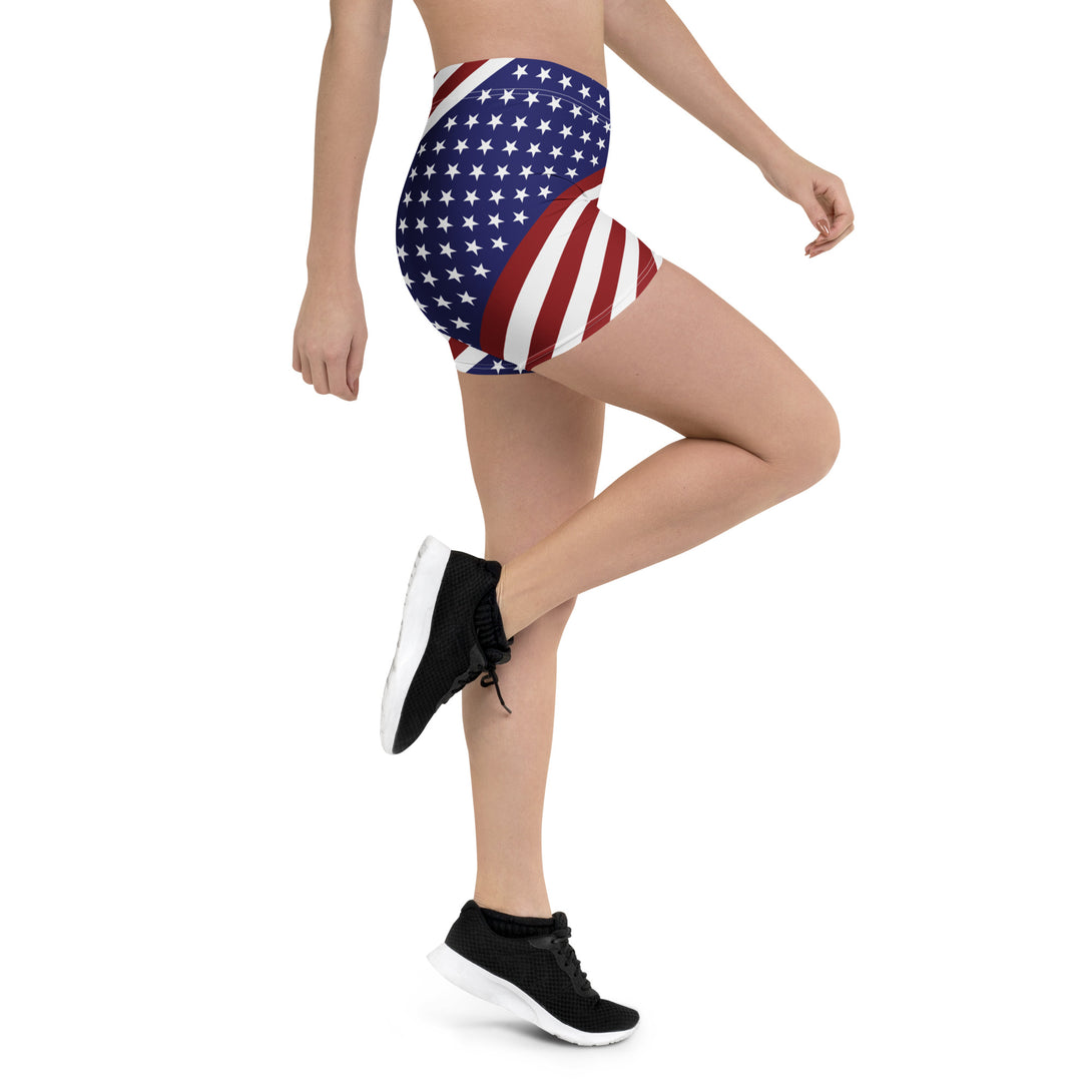 Diagonal Glory American Flag Shorts