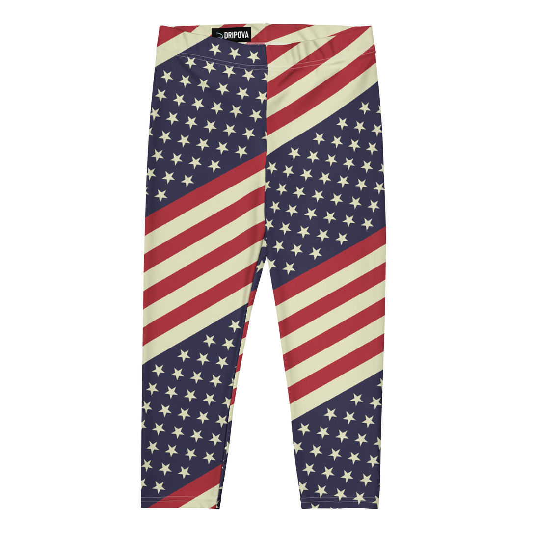 Diagonal Glory American Flag Capris