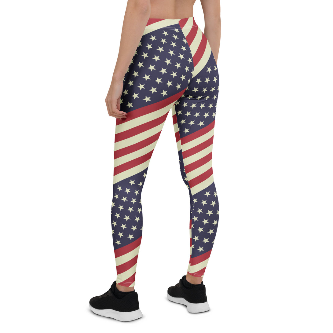 Diagonal Glory American Flag Leggings
