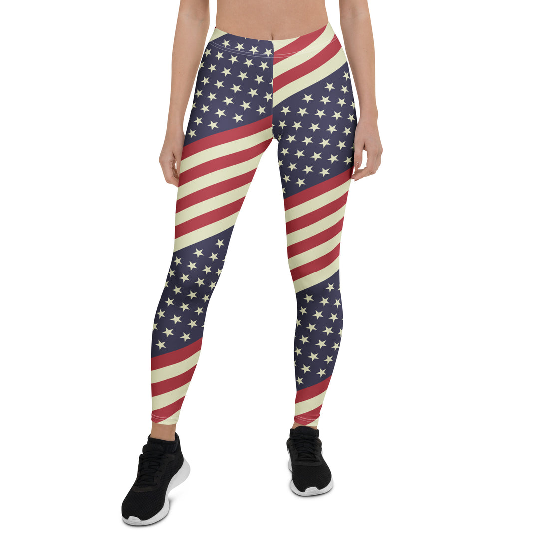 Diagonal Glory American Flag Leggings
