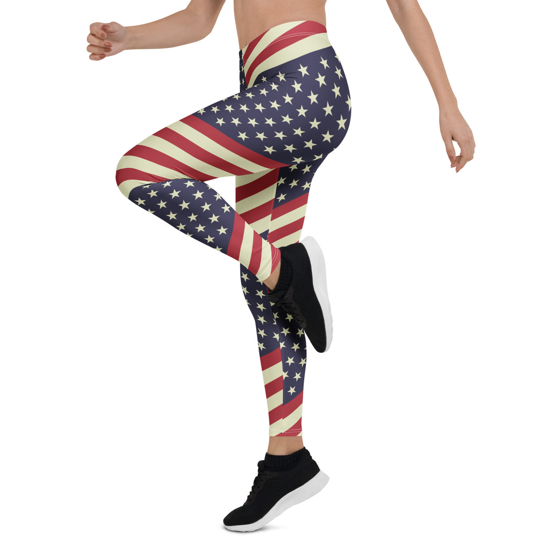 Diagonal Glory American Flag Leggings