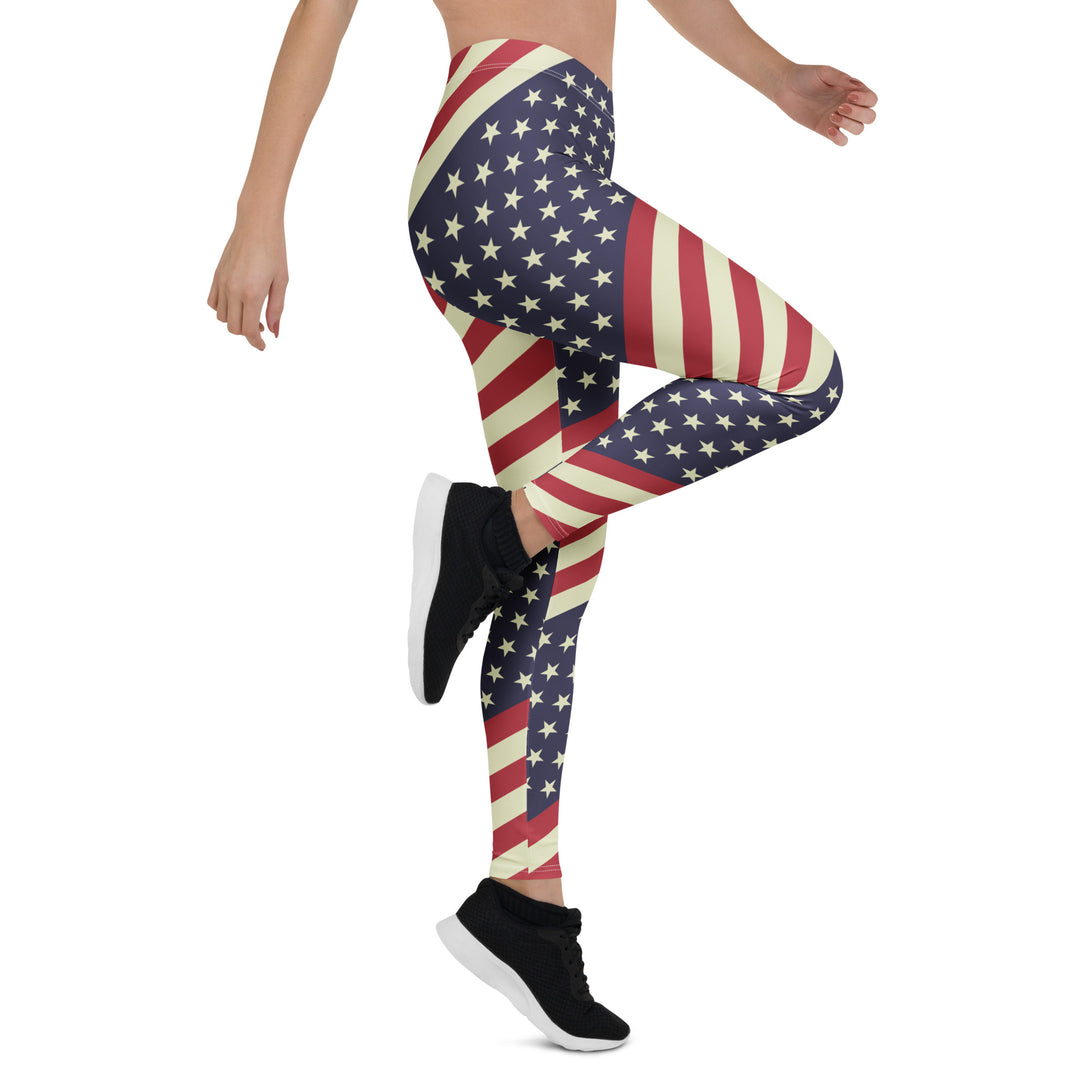 Diagonal Glory American Flag Leggings