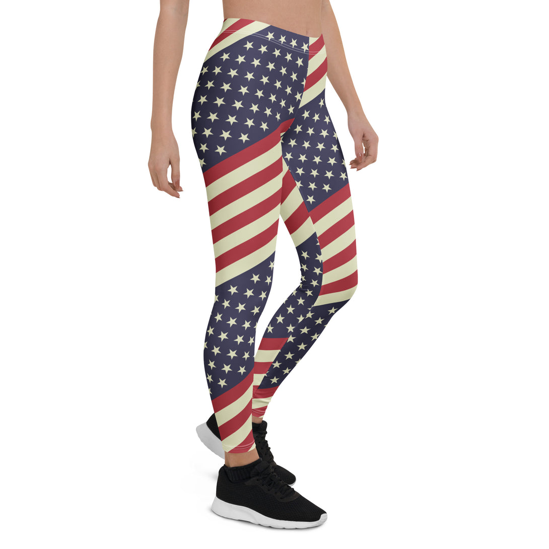 Diagonal Glory American Flag Leggings