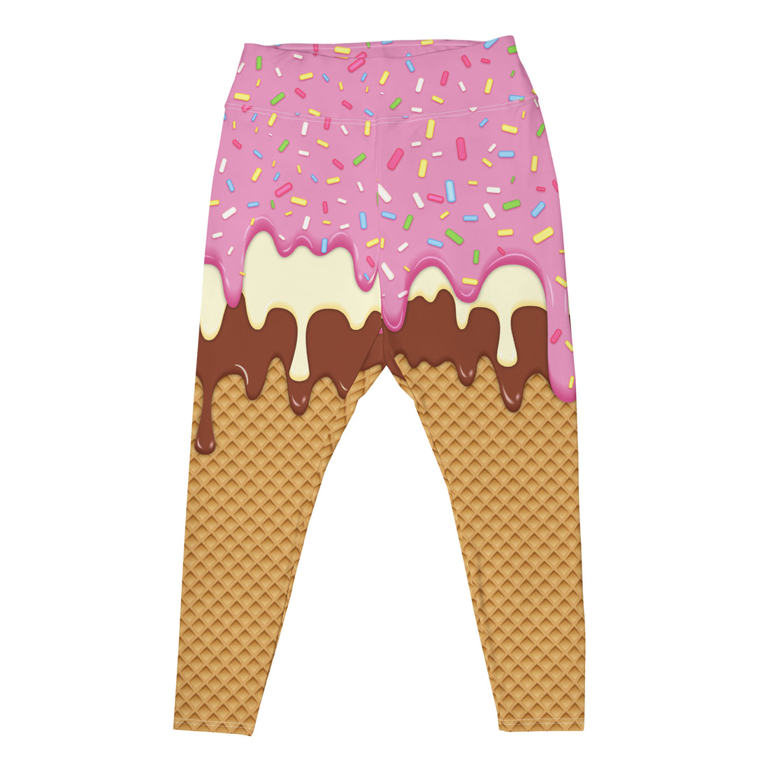Dripping Ice Cream Drizzle Pop Plus Size Leggings