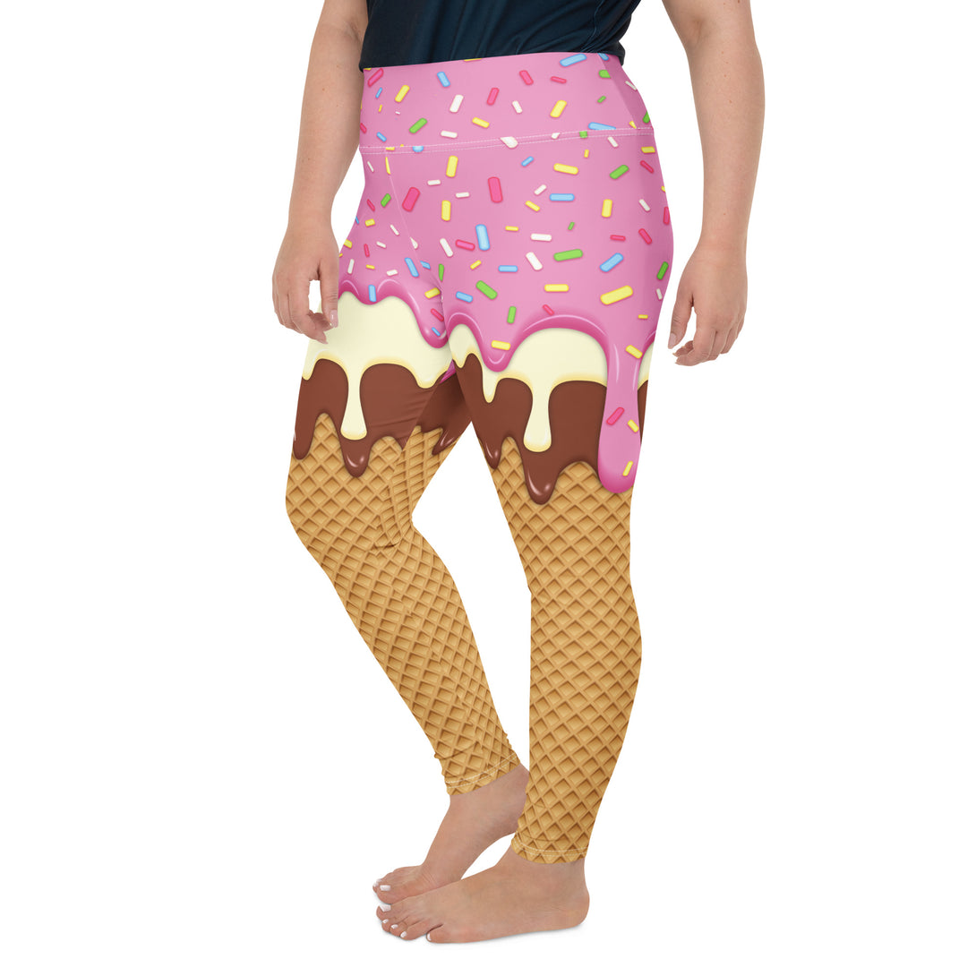 Dripping Ice Cream Drizzle Pop Plus Size Leggings