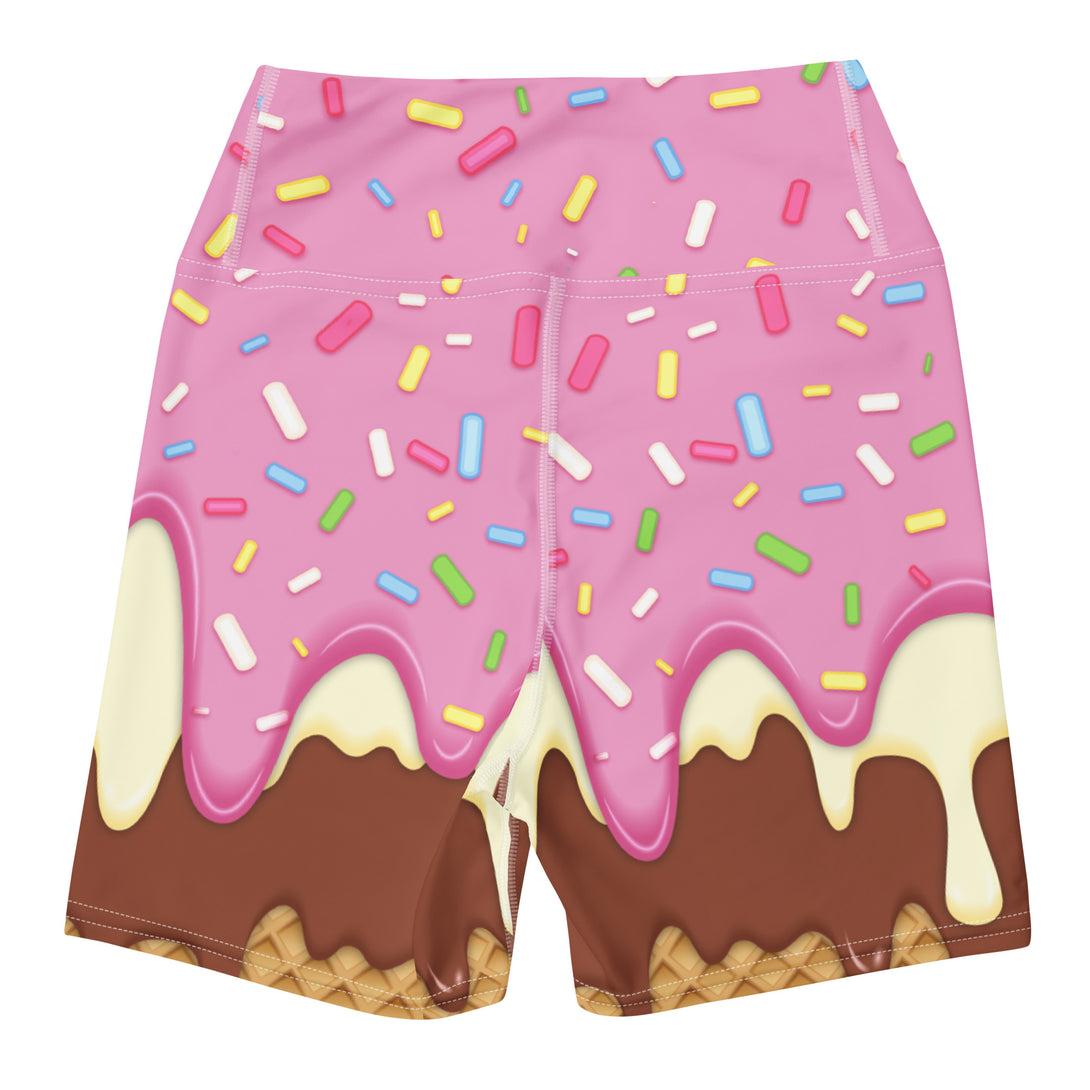 Dripping Ice Cream Drizzle Pop Yoga Shorts