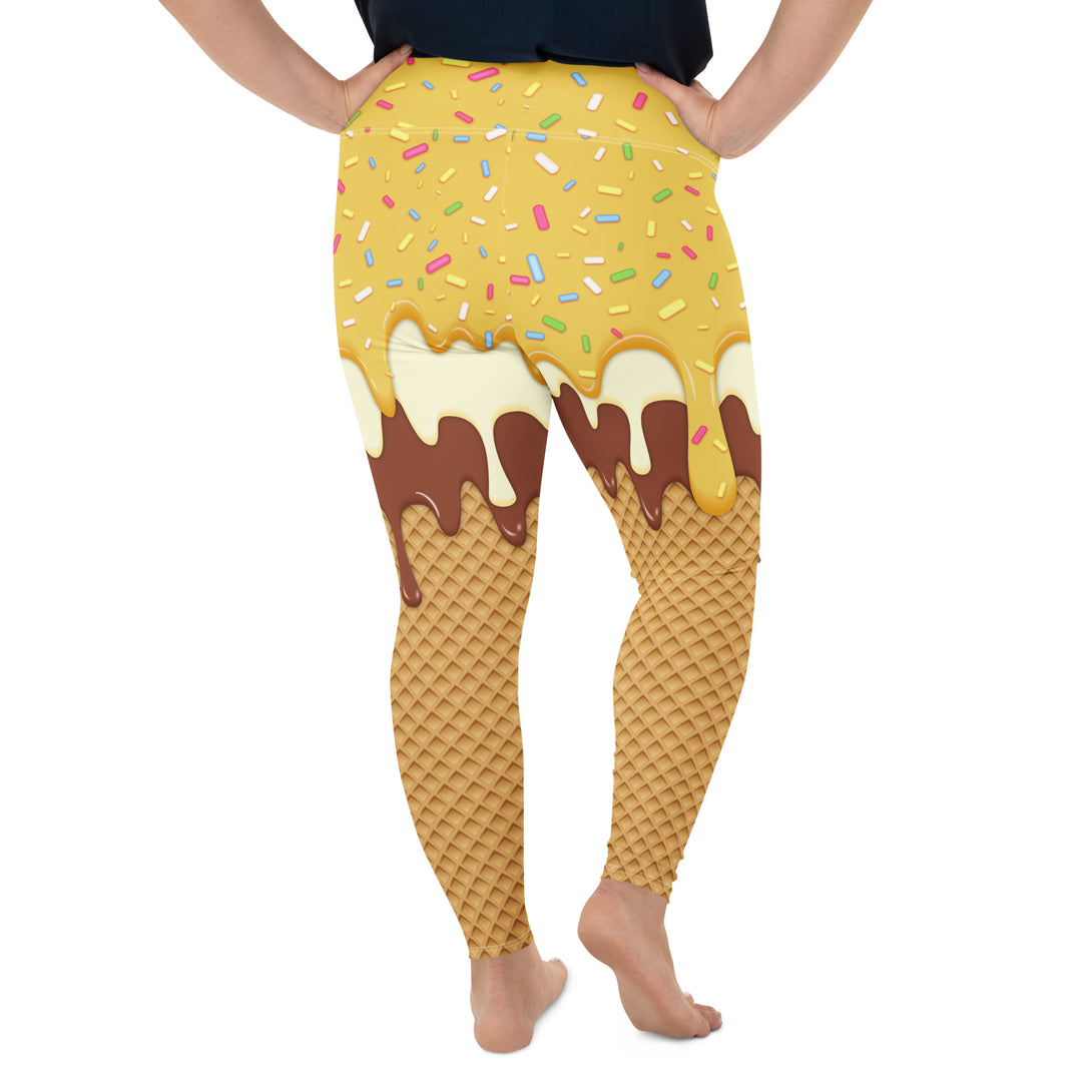 Dripping Ice Cream Drizzle Pop Plus Size Leggings