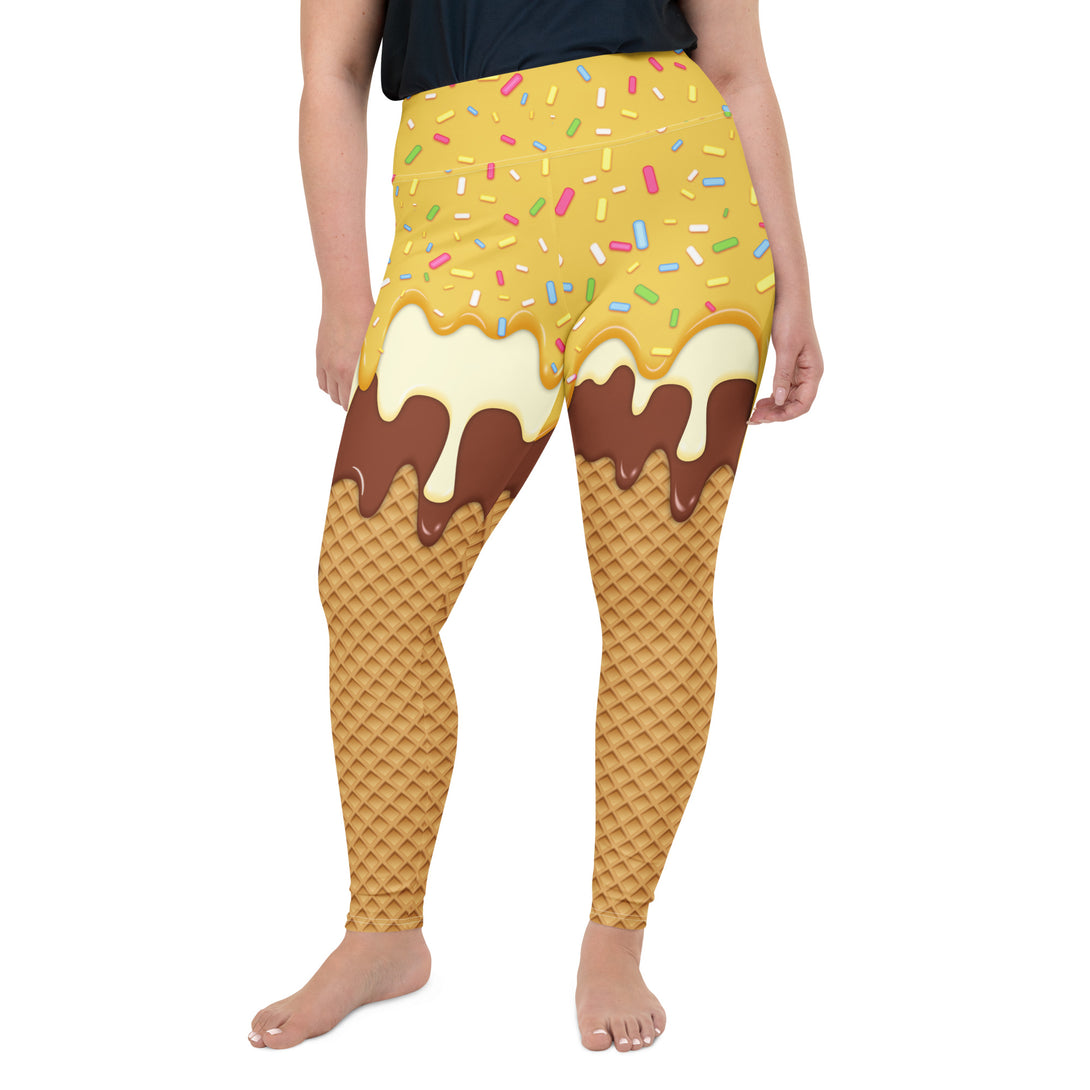 Dripping Ice Cream Drizzle Pop Plus Size Leggings