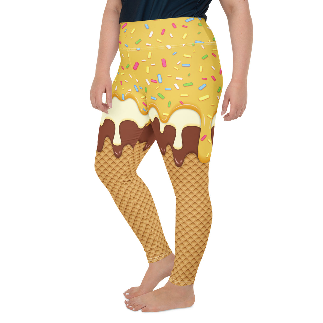 Dripping Ice Cream Drizzle Pop Plus Size Leggings