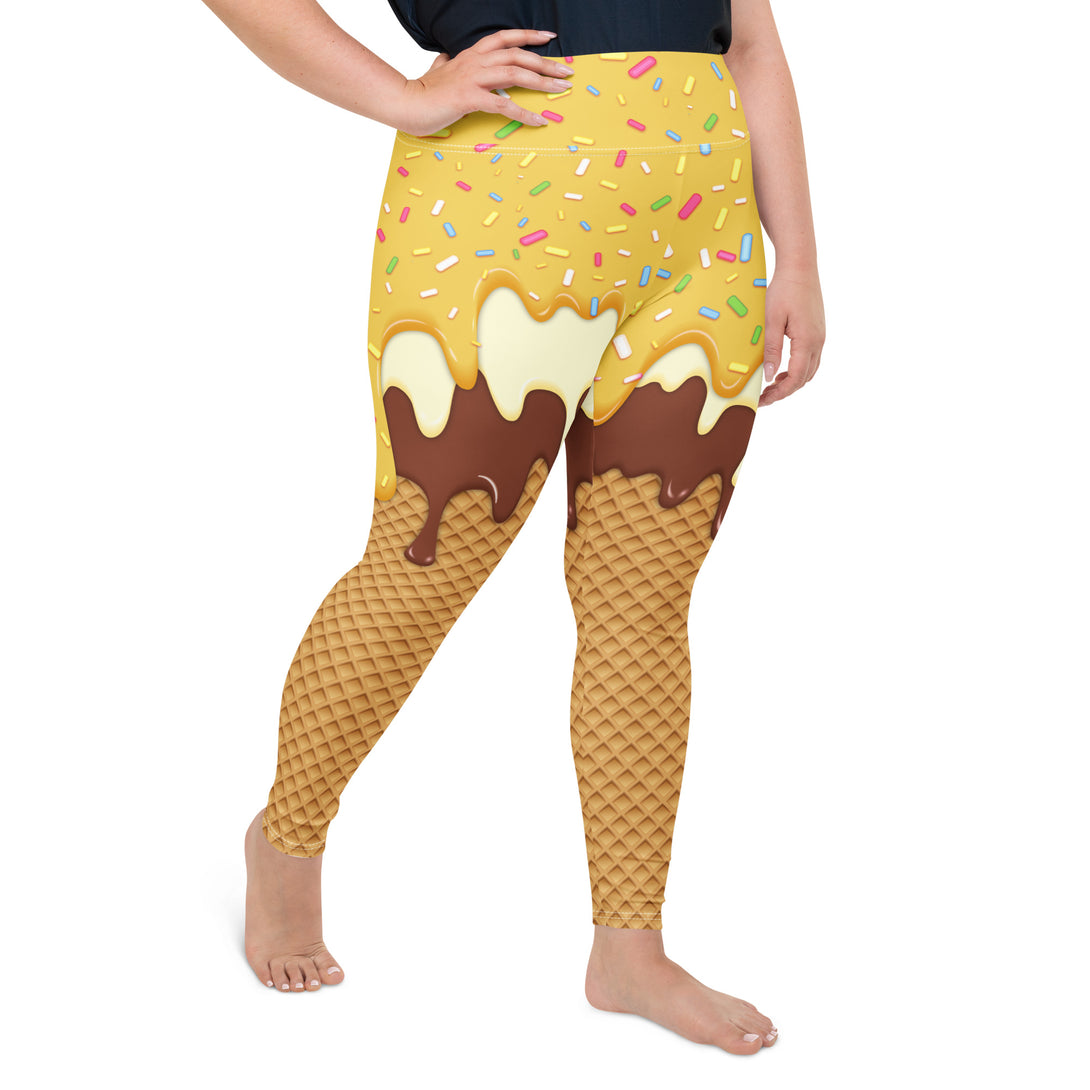 Dripping Ice Cream Drizzle Pop Plus Size Leggings