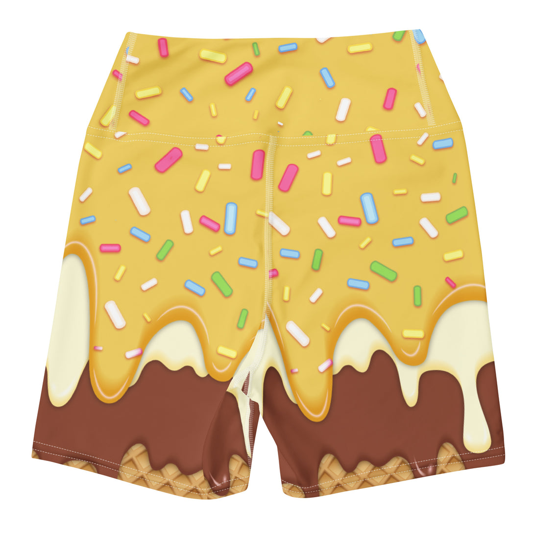 Dripping Ice Cream Drizzle Pop Yoga Shorts