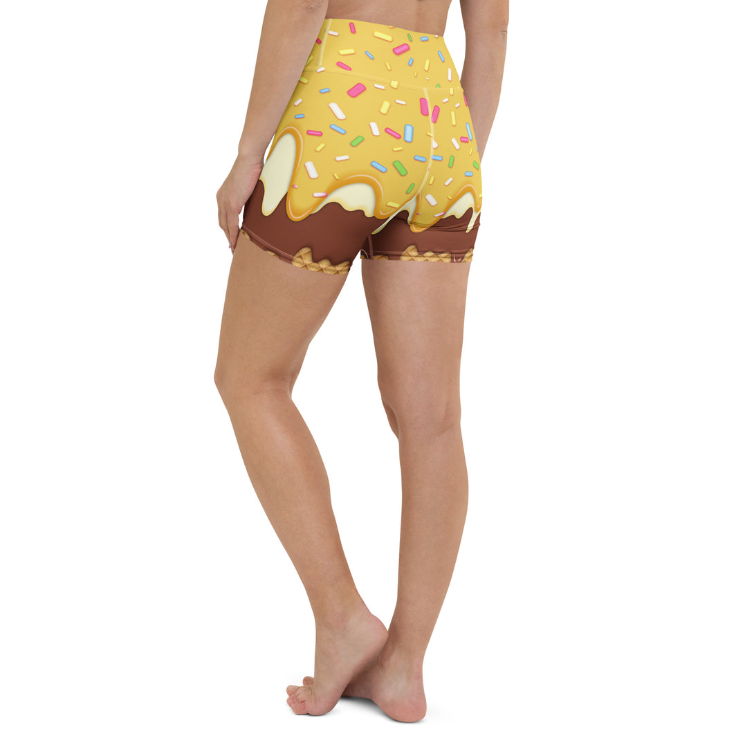 Dripping Ice Cream Drizzle Pop Yoga Shorts