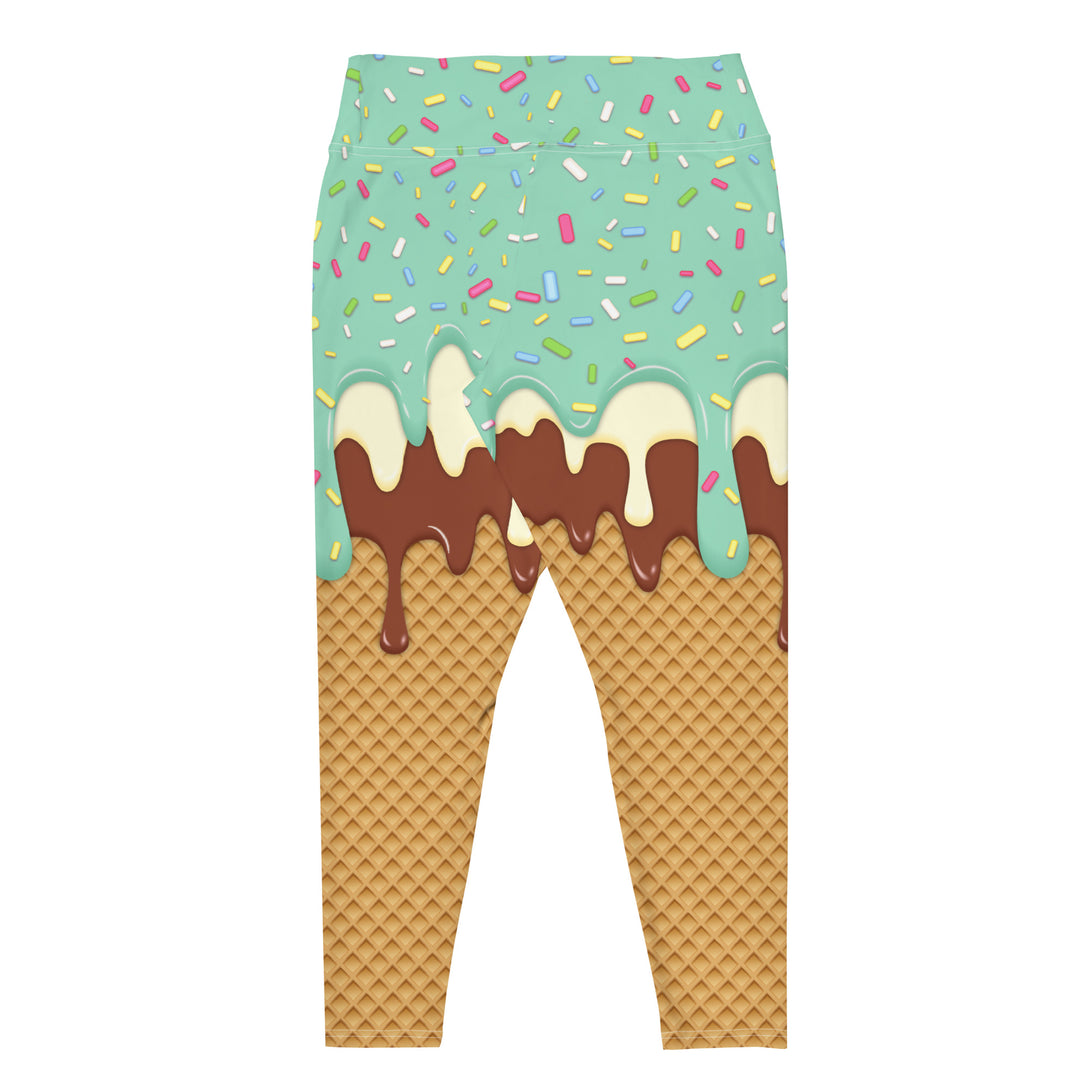 Dripping Ice Cream Drizzle Pop Plus Size Leggings