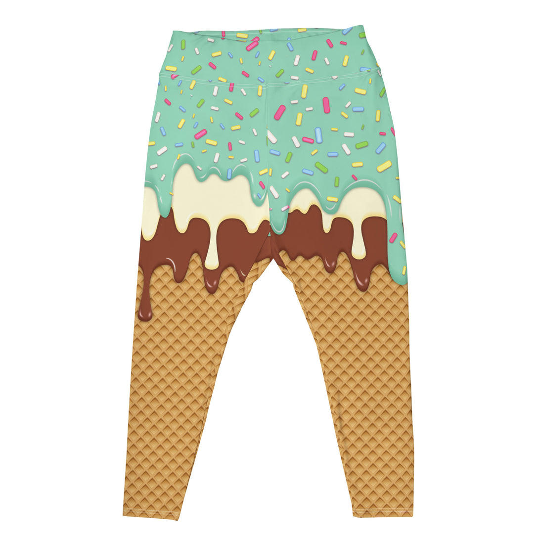Dripping Ice Cream Drizzle Pop Plus Size Leggings
