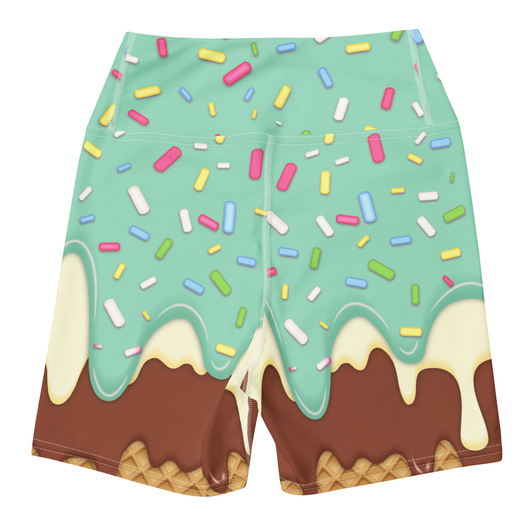 Dripping Ice Cream Drizzle Pop Yoga Shorts