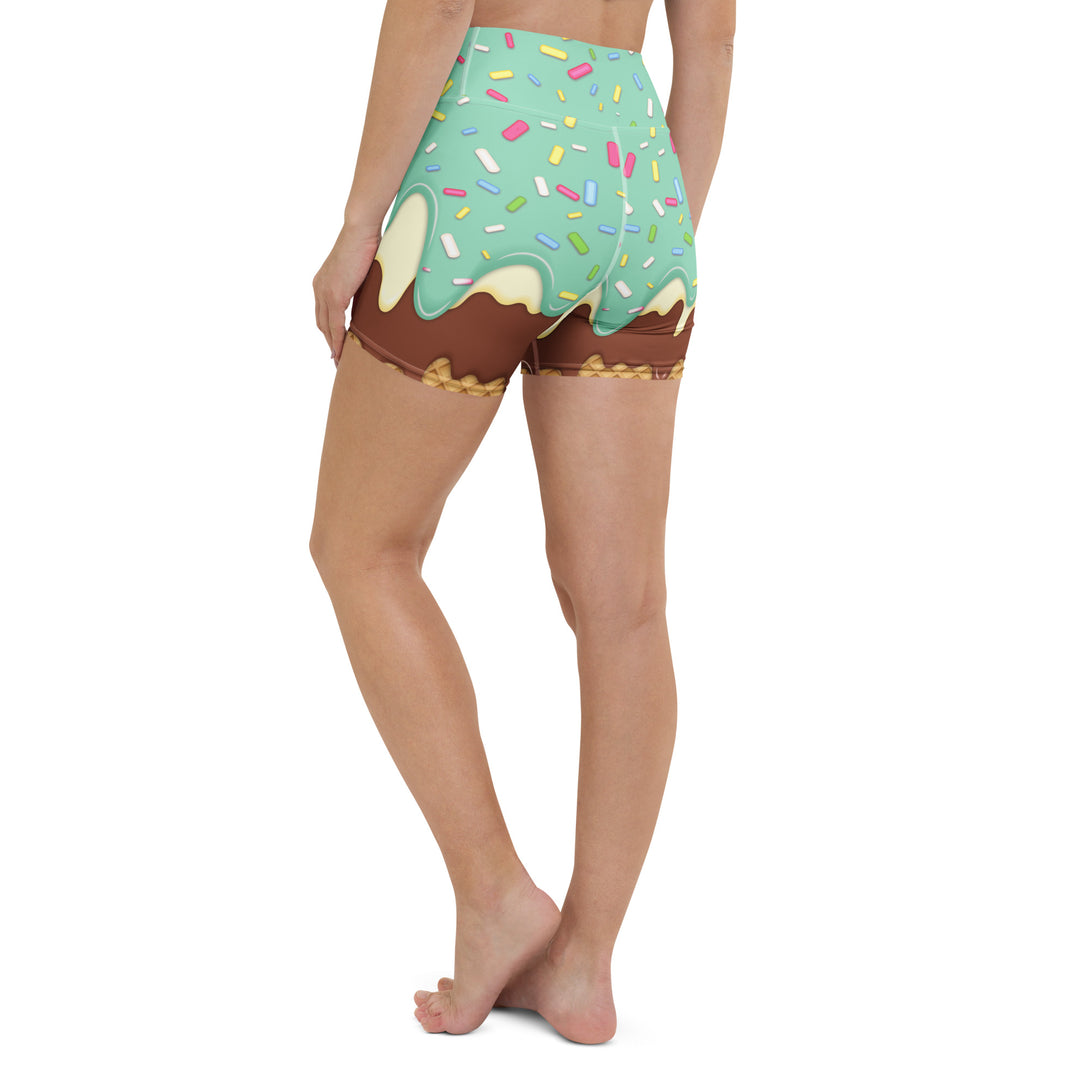 Dripping Ice Cream Drizzle Pop Yoga Shorts