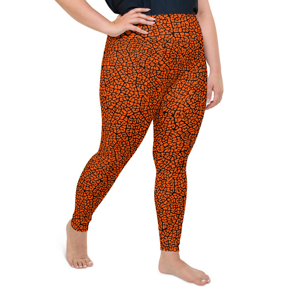 Dusky Crackle Pattern Plus Size Leggings