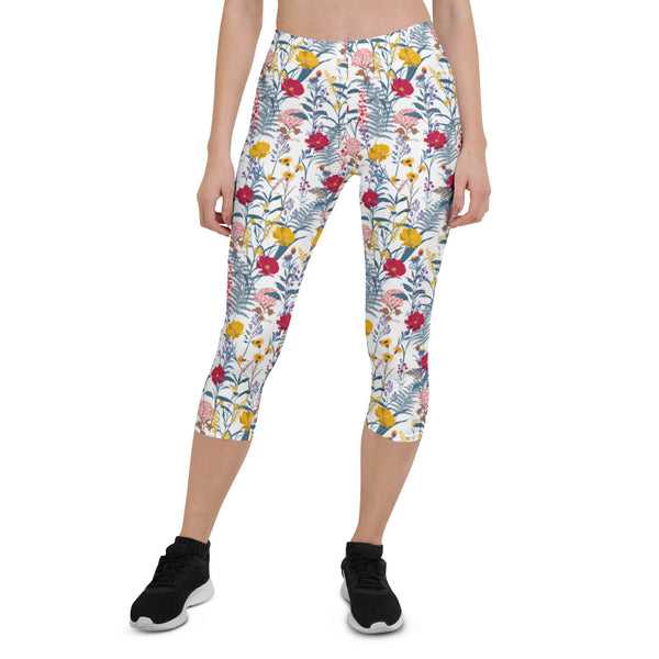 Garden Floral Patterned Capri Leggings