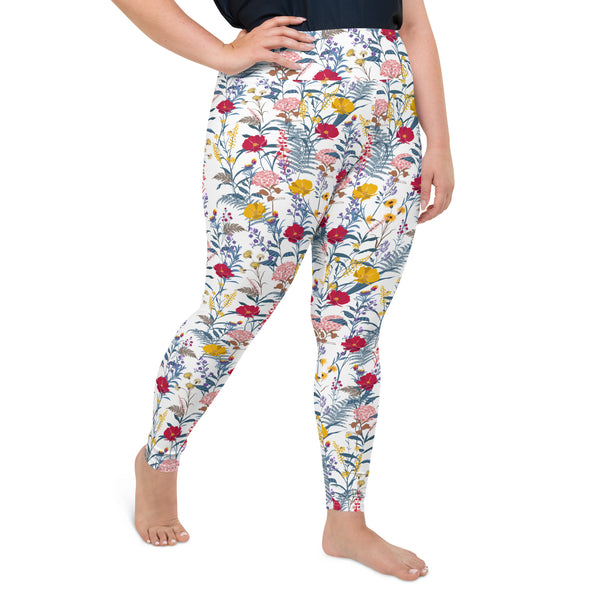 Garden Floral Patterned Plus Size Leggings