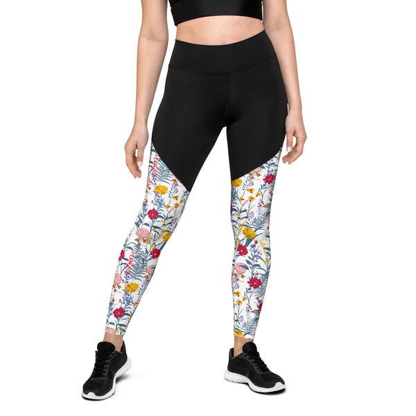 Garden Floral Patterned Sports Leggings