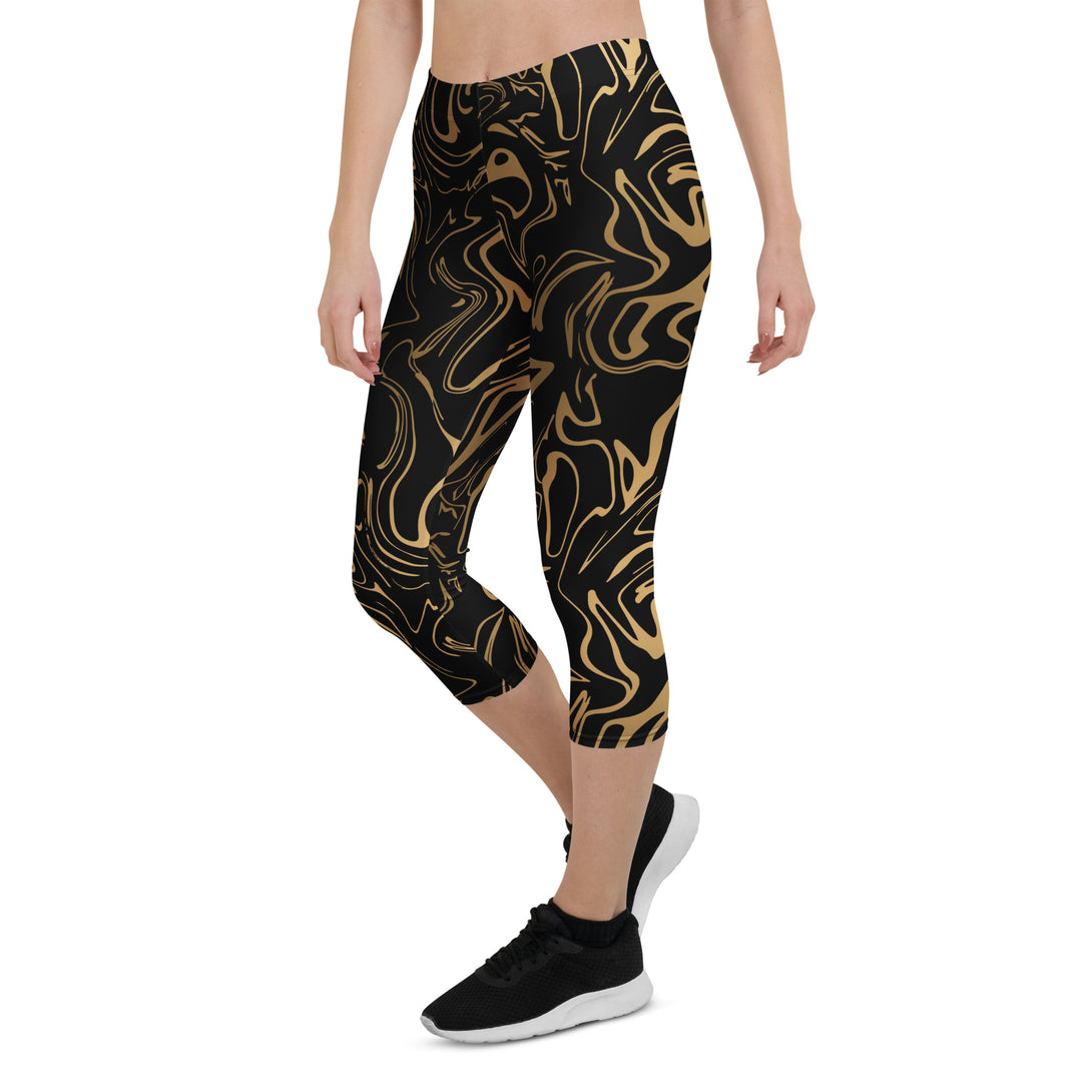 Golden Mirage Liquid Marble Capris