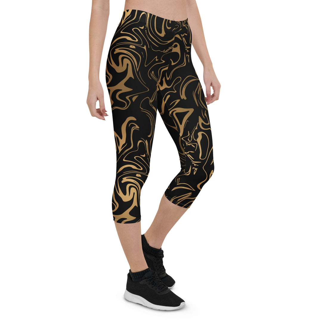 Golden Mirage Liquid Marble Capris