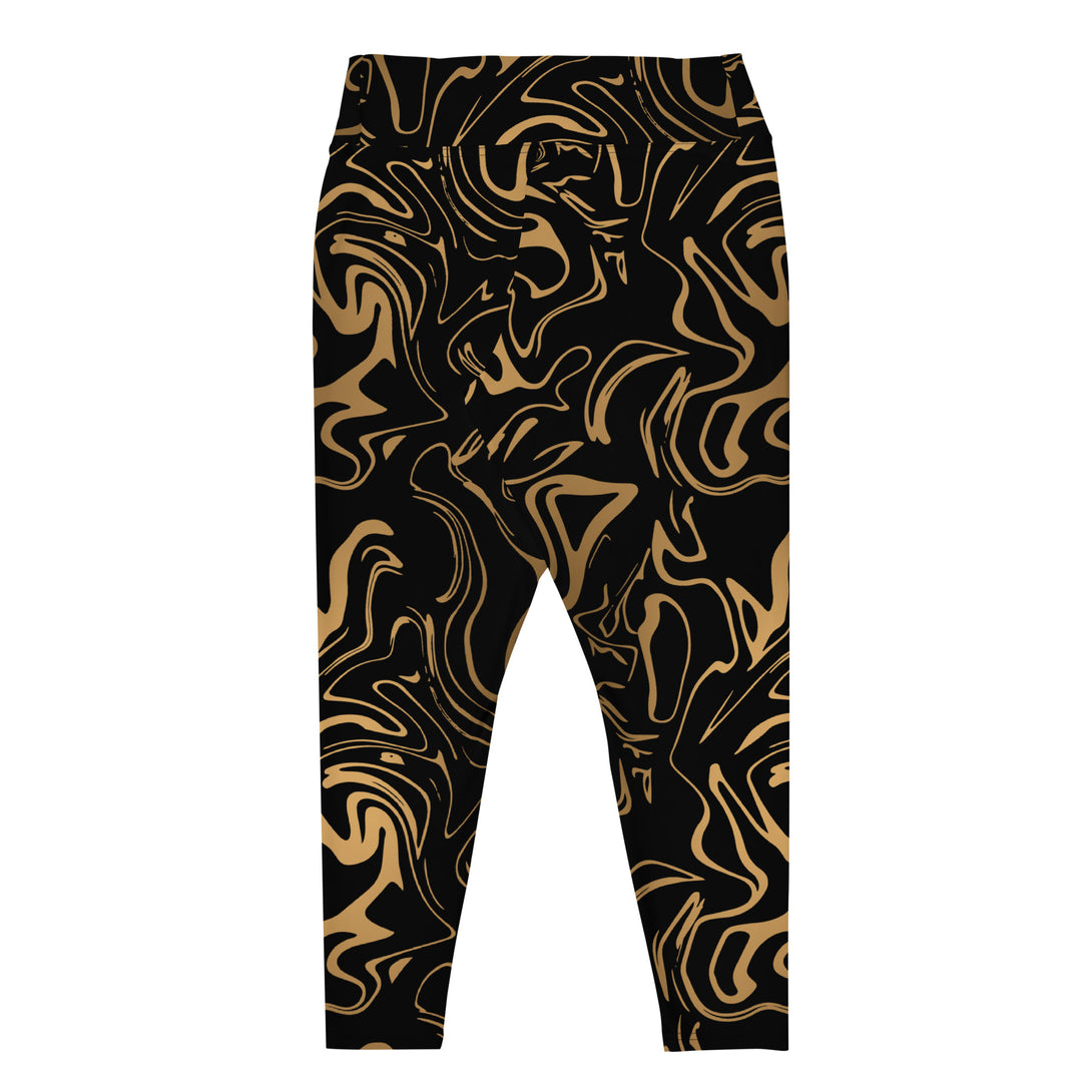 Golden Mirage Liquid Marble Plus Size Leggings