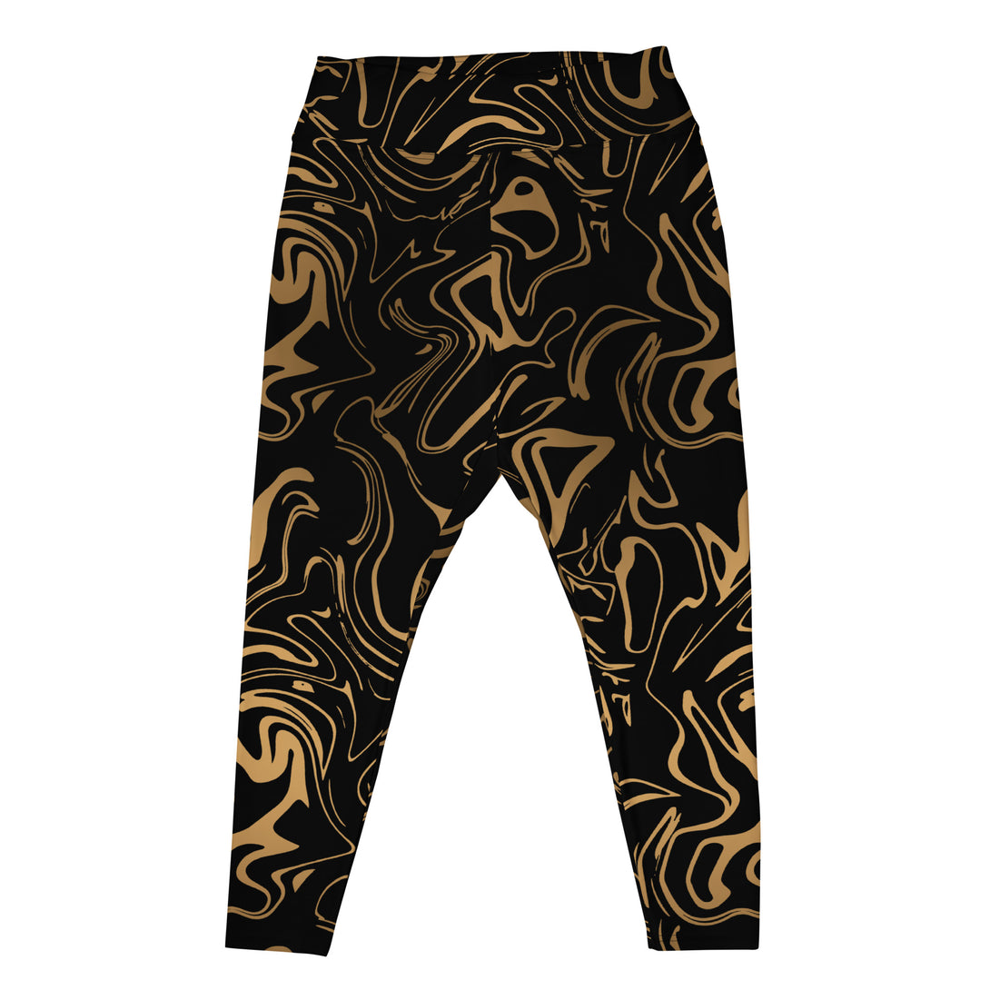 Golden Mirage Liquid Marble Plus Size Leggings