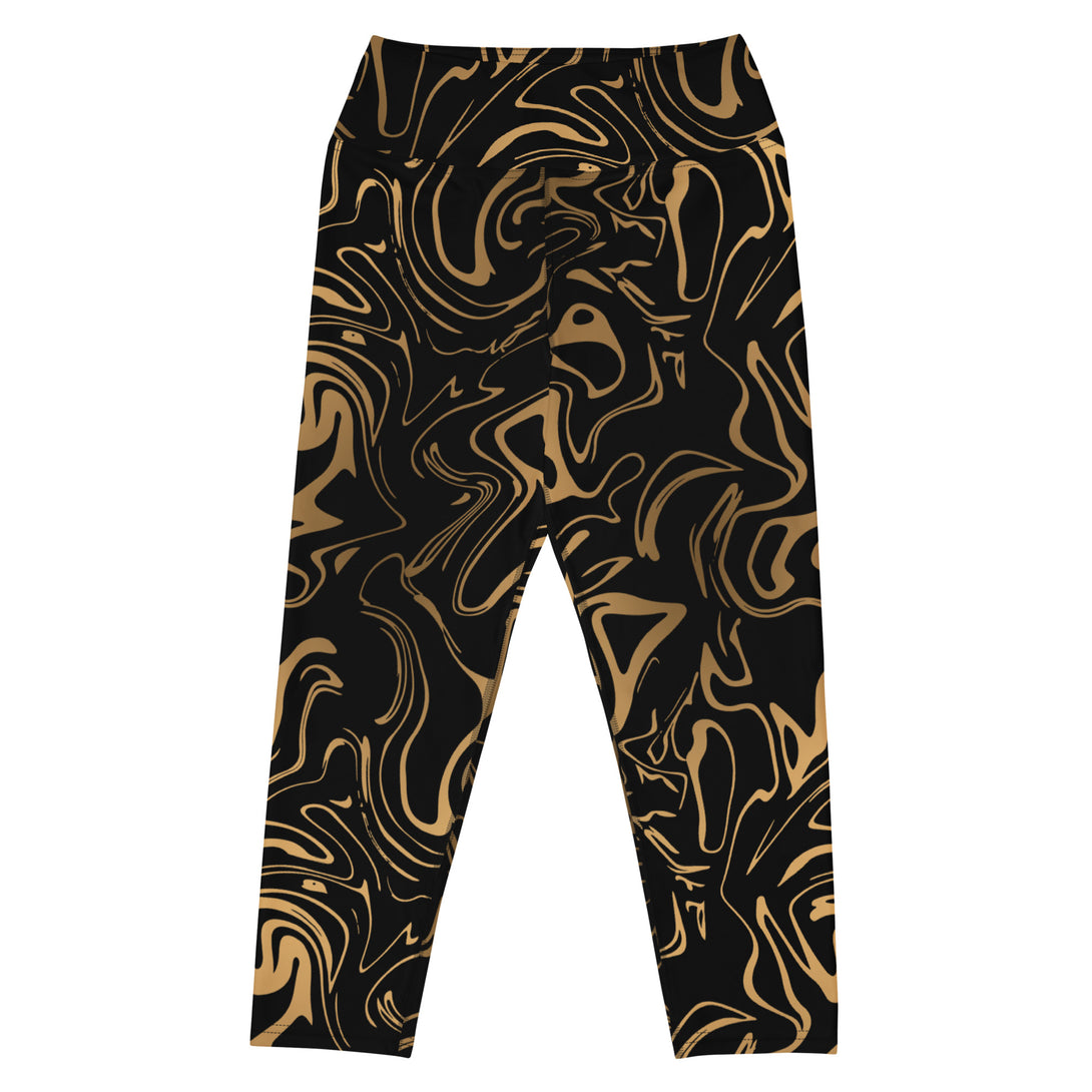 Golden Mirage Liquid Marble Yoga Capris