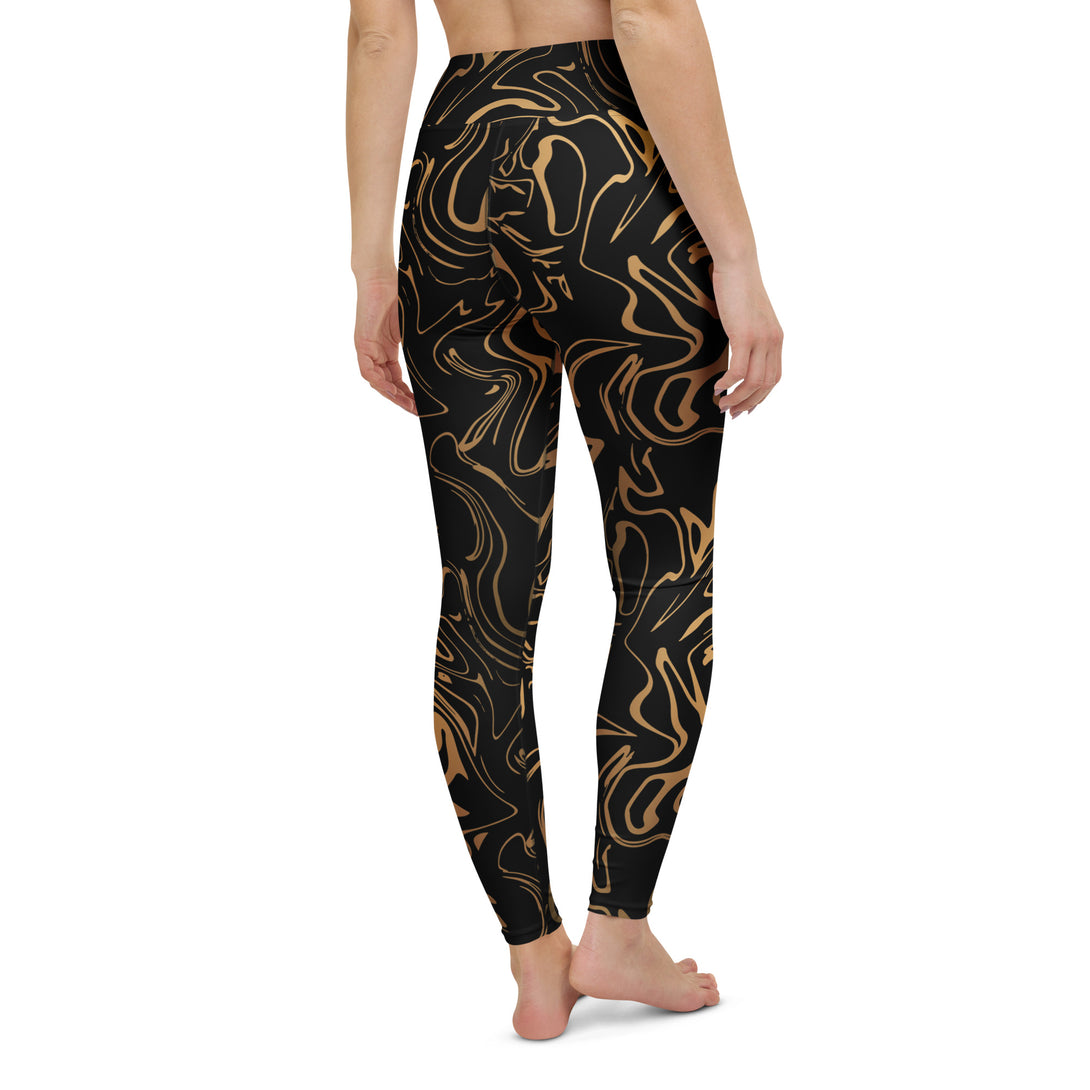 Golden Mirage Liquid Marble Yoga Leggings