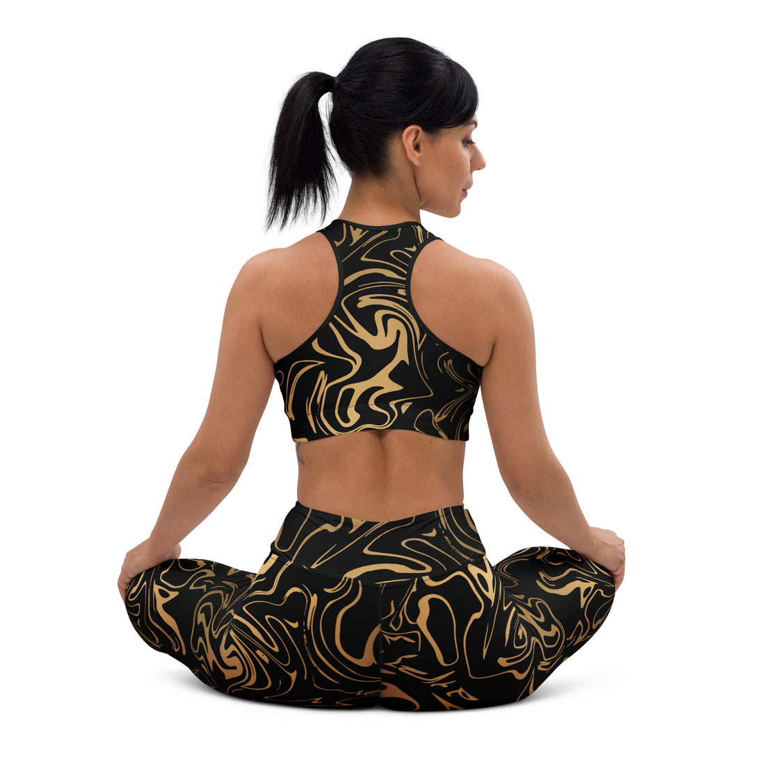 Golden Mirage Liquid Marble Yoga Leggings