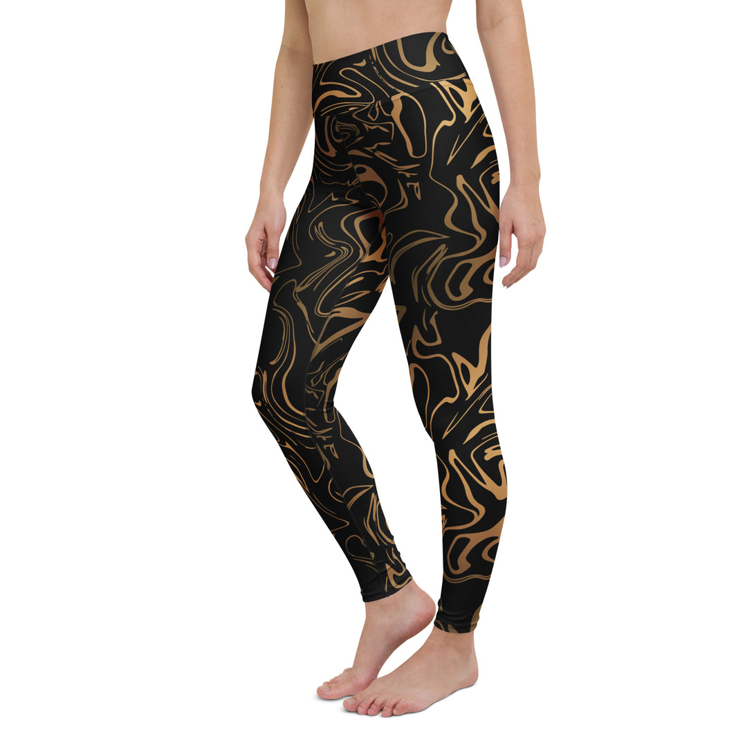 Golden Mirage Liquid Marble Yoga Leggings