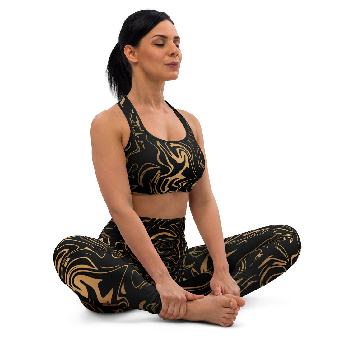 Golden Mirage Liquid Marble Yoga Leggings