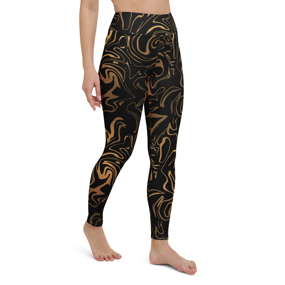 Golden Mirage Liquid Marble Yoga Leggings
