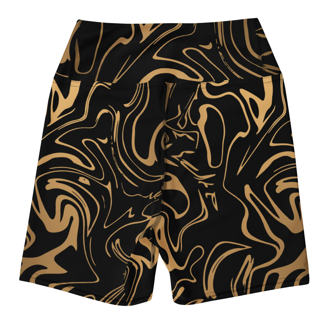 Golden Mirage Liquid Marble Yoga Shorts