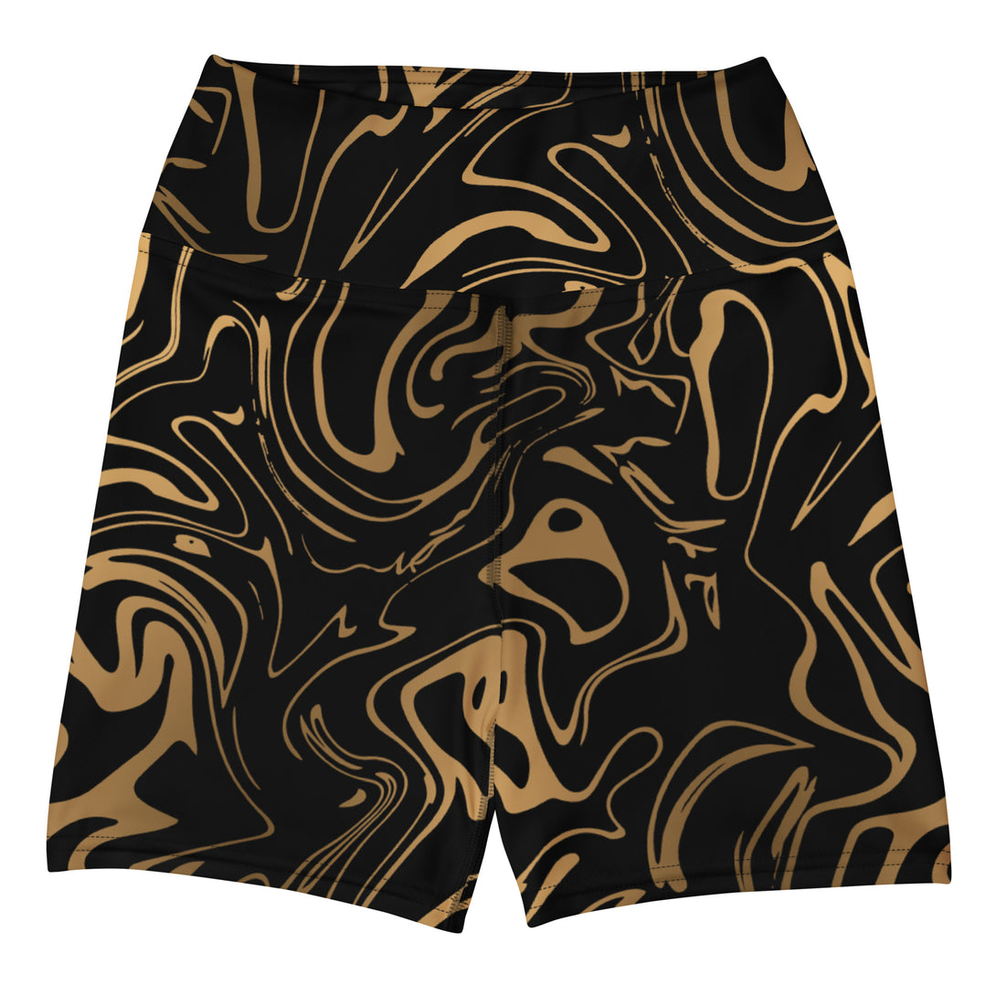 Golden Mirage Liquid Marble Yoga Shorts