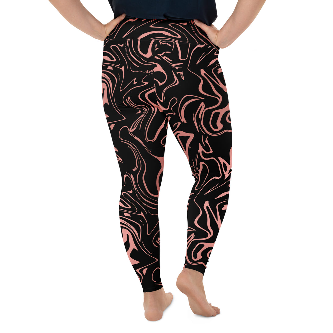 Golden Mirage Liquid Marble Plus Size Leggings