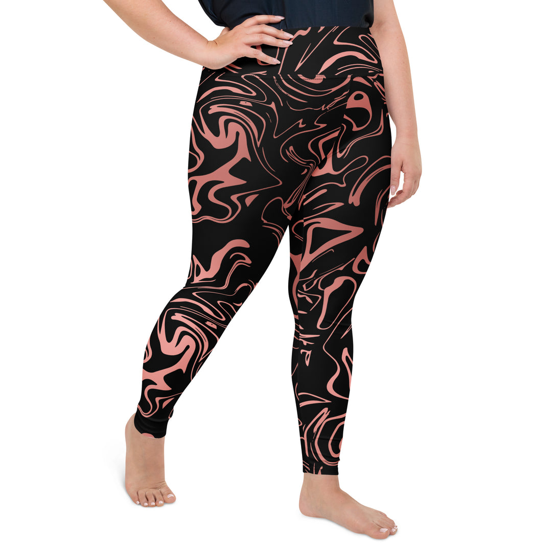 Golden Mirage Liquid Marble Plus Size Leggings