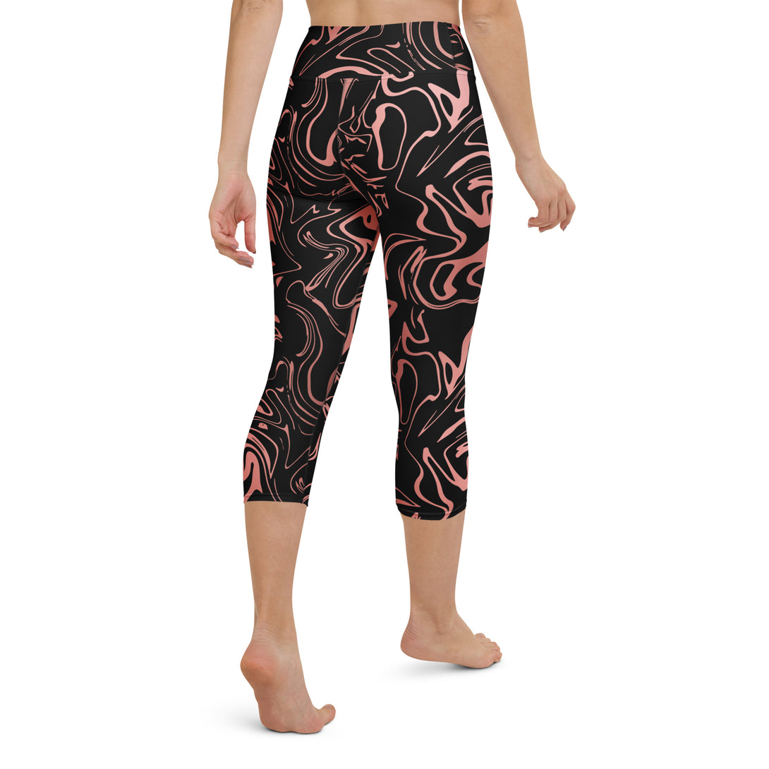 Golden Mirage Liquid Marble Yoga Capris