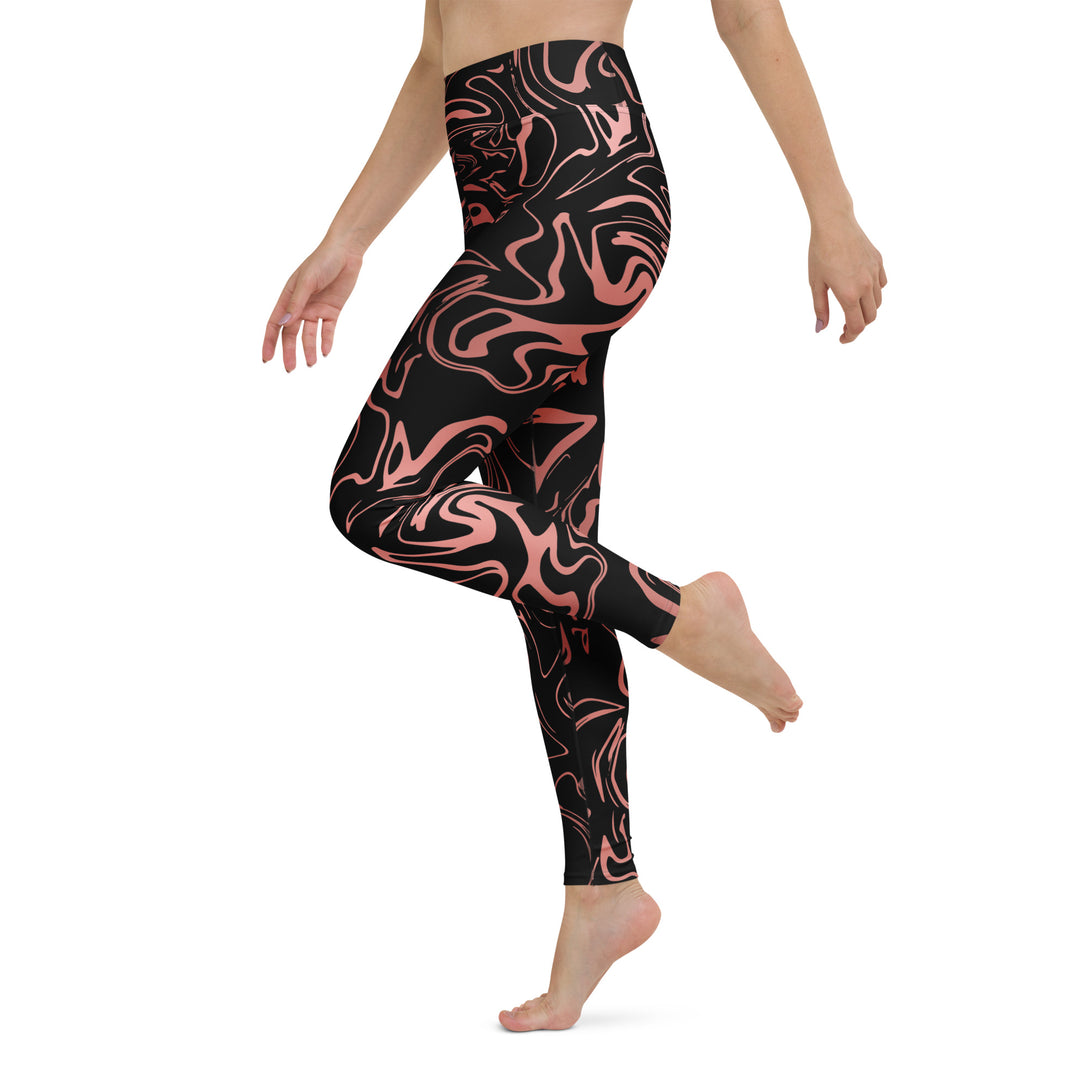 Golden Mirage Liquid Marble Yoga Leggings