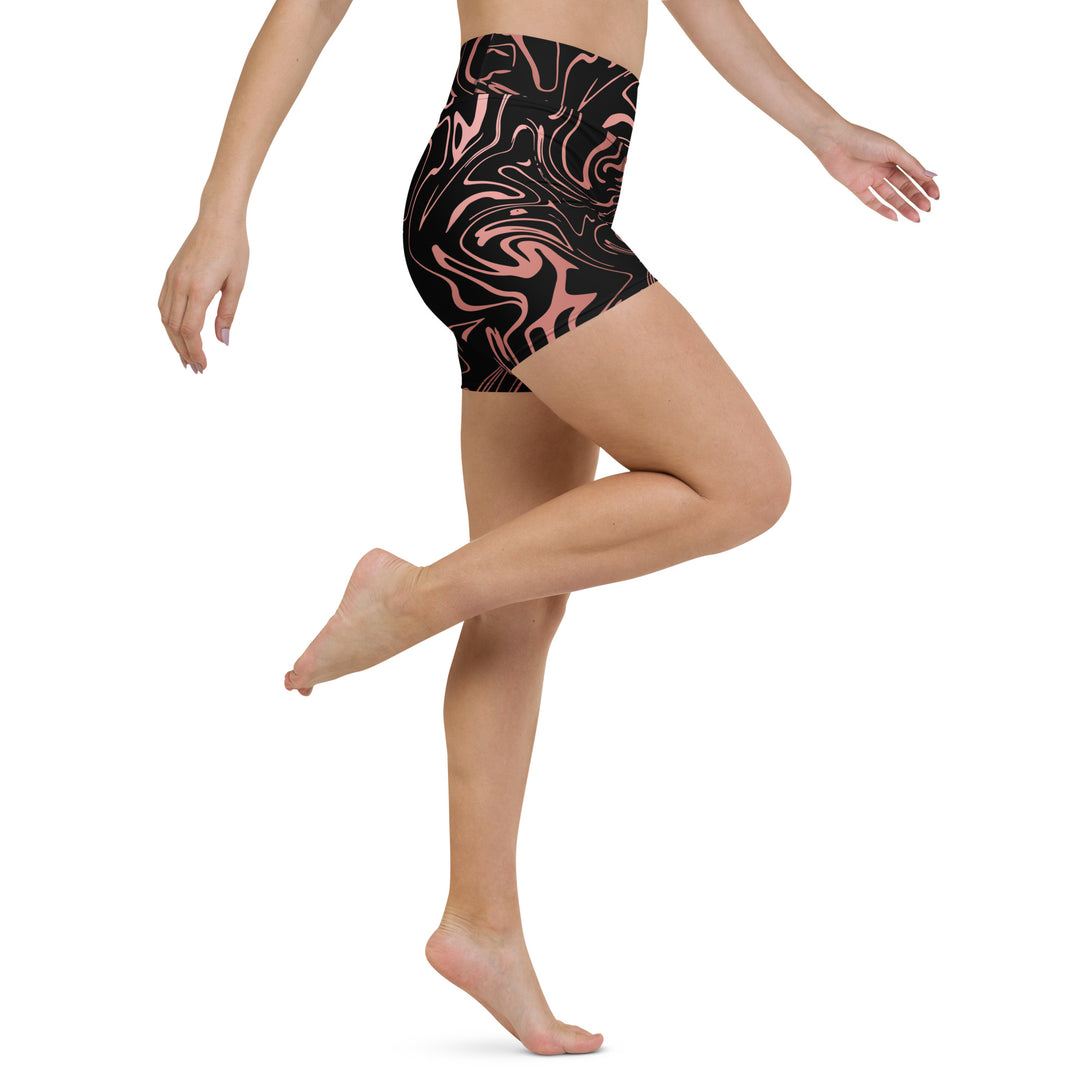 Golden Mirage Liquid Marble Yoga Shorts