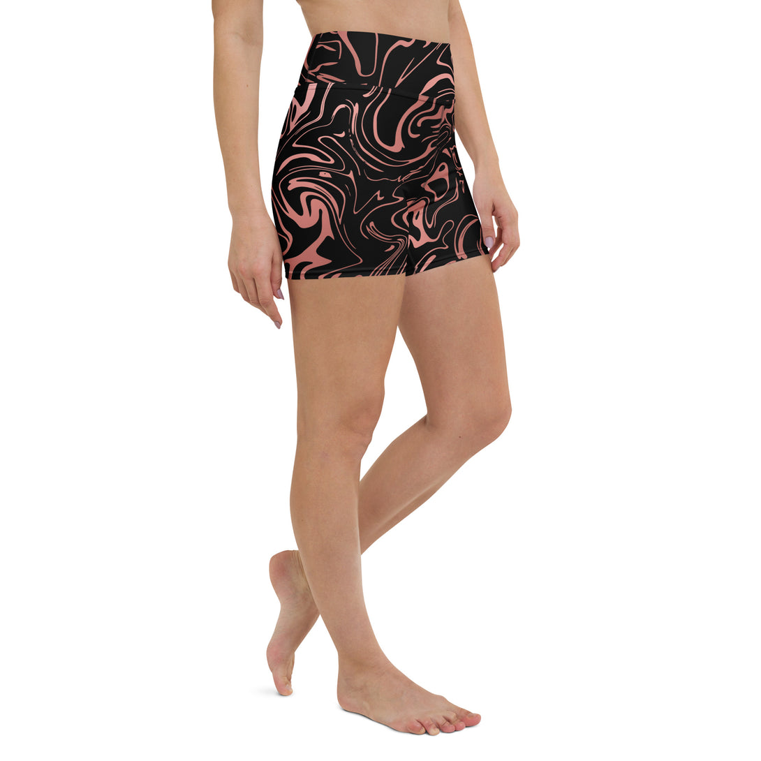 Golden Mirage Liquid Marble Yoga Shorts