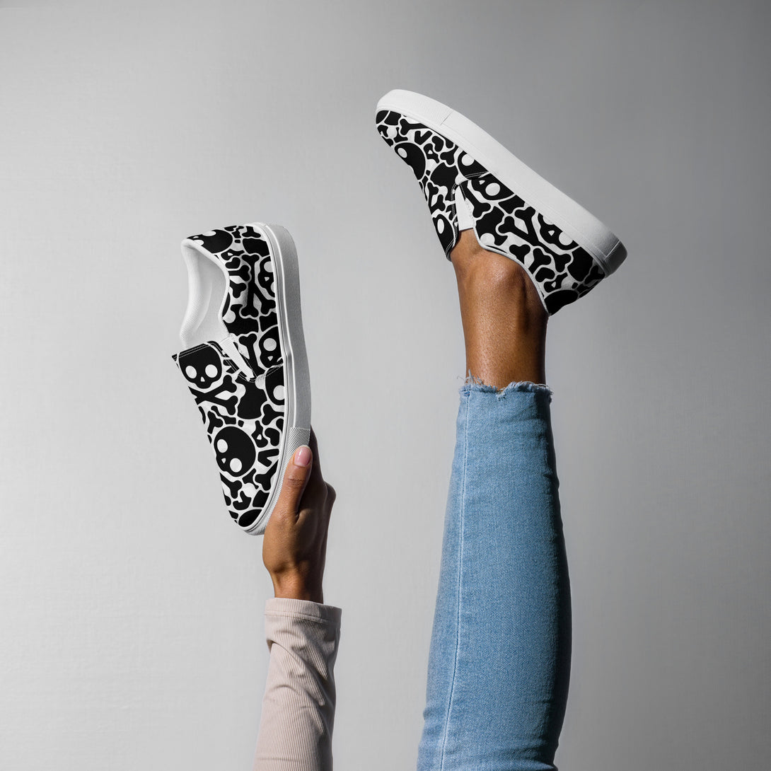 Grave Grip Skeleton Slip-On Canvas Shoes