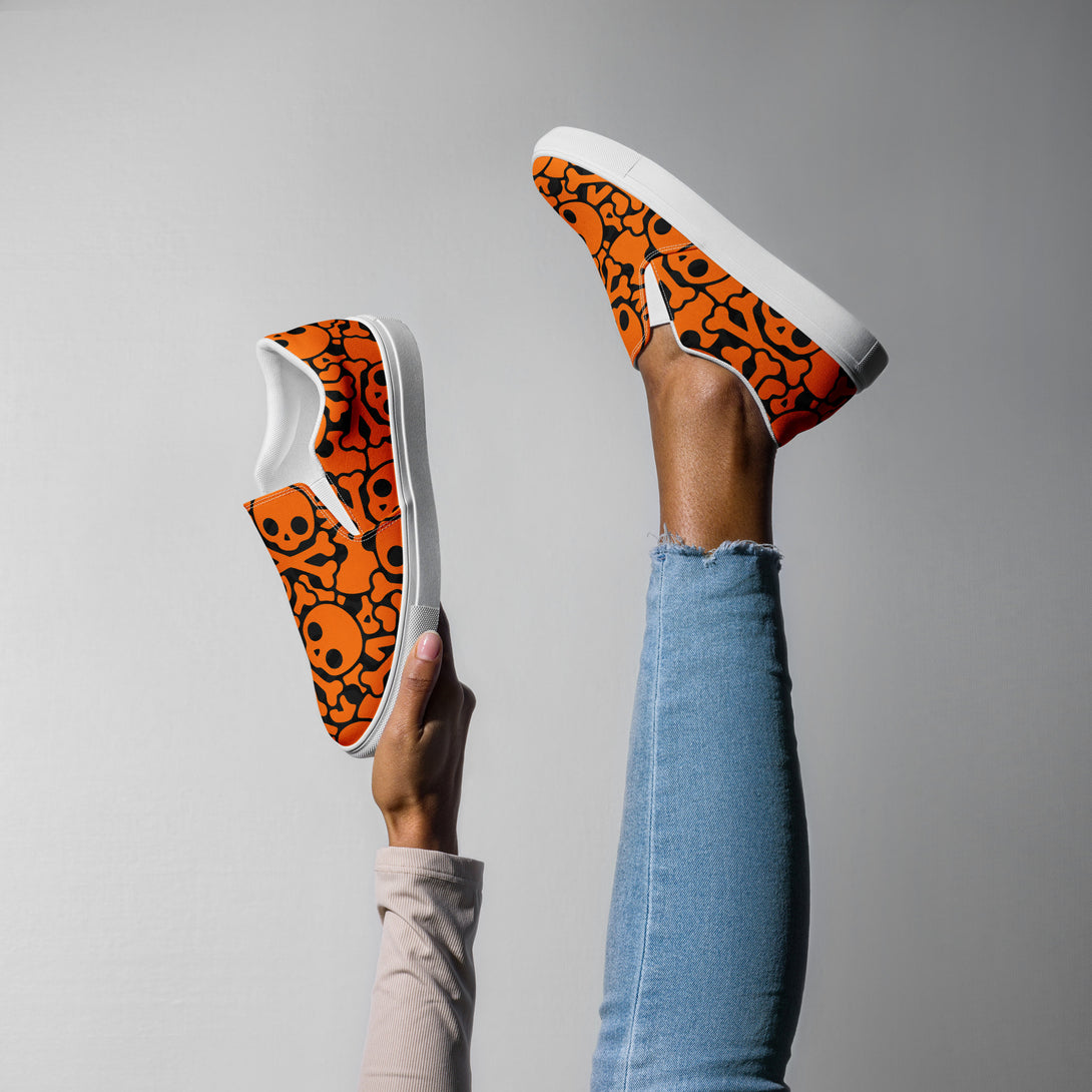 Grave Grip Skeleton Slip-On Canvas Shoes