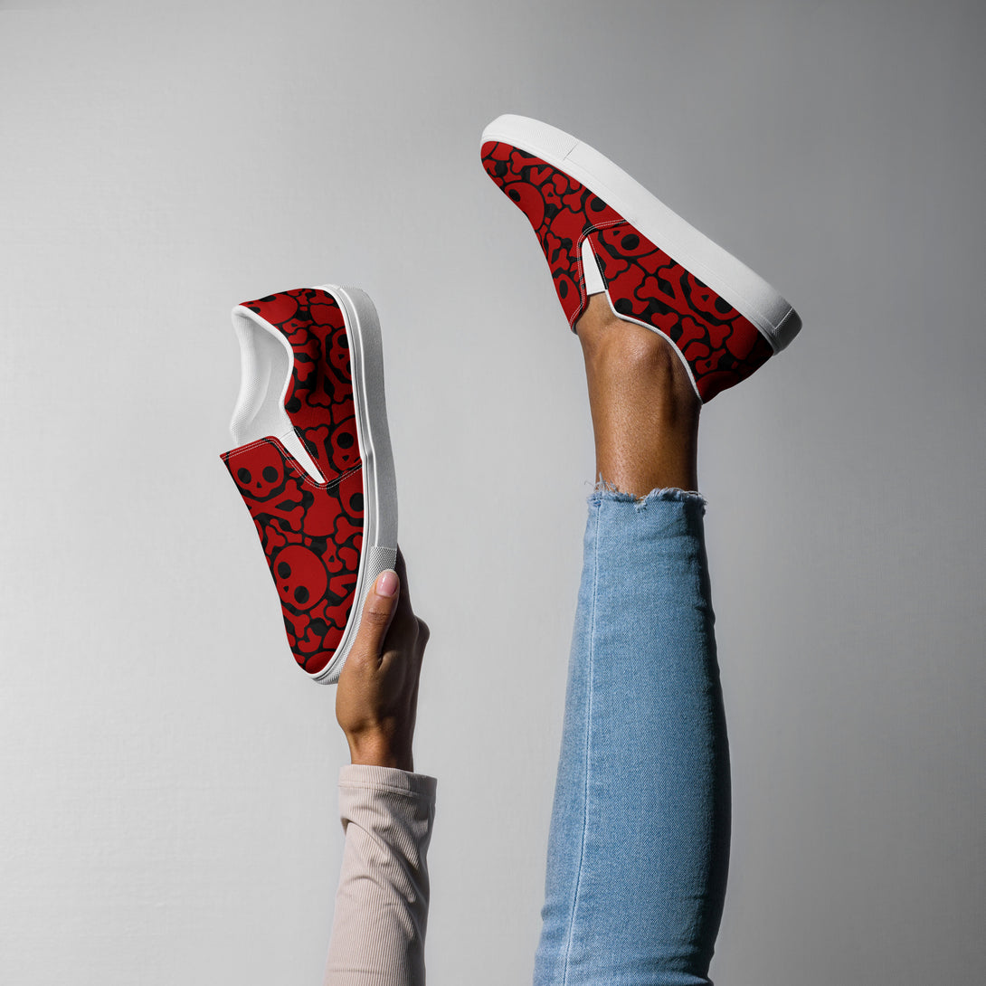 Grave Grip Skeleton Slip-On Canvas Shoes